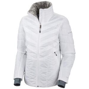 COLUMBIA White Kaleidaslope II Jacket Omni-Heat Insulated Thermal Coat | Small